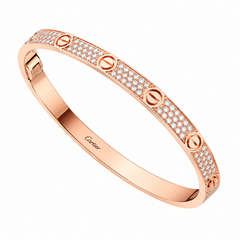 Love Medium Paved Rose Gold Bracelet