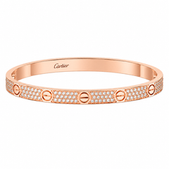 Love Medium Paved Rose Gold Bracelet