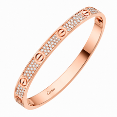 Love Medium Paved Rose Gold Bracelet