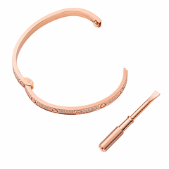 Love Medium Paved Rose Gold Bracelet