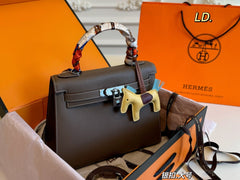 Hermes Kelly bag with silver hardware