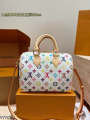 Come check out the LV Speedy30 white tricolor pillow bag