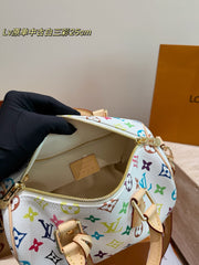 Come check out the LV Speedy30 white tricolor pillow bag