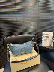 Coach blue chain crossbody bag with folding box