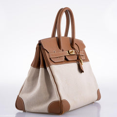 Hermes Birkin 35 Gold Epsom with Toile and Gold Hardware