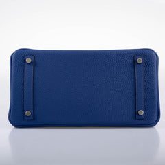 Hermes HSS Birkin 30 Blue Electric Togo with Brushed Palladium Hardware - 2019, D
