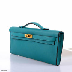 Hermes Kelly Cut Blue Paon Swift leather Gold Hardware - 2018, C