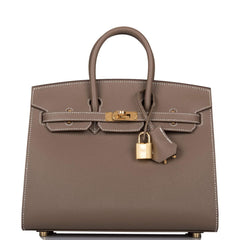 Hermes Birkin Sellier 25 Etoupe Epsom Gold Hardware