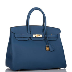 Hermes Deep Blue Togo Birkin 35cm Gold Hardware