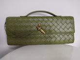 Bottega Veneta Green Andiamo Clutch