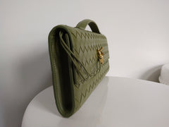Bottega Veneta Green Andiamo Clutch