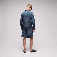 GG chambray cotton denim shirt - blue