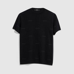 Wool silk Gucci jacquard T-shirt - black