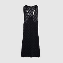 Fine crêpe viscose dress - black
