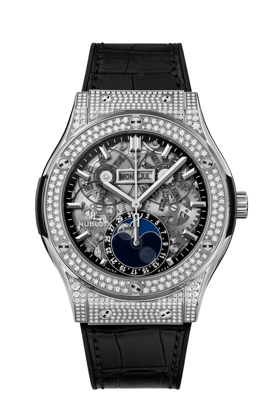 Hublot Classic Fusion 45mm Aerofusion Moonphase Titanium Pavé