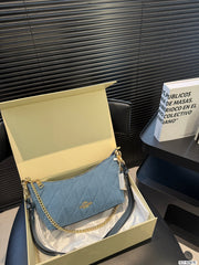 Coach blue chain crossbody bag with folding box