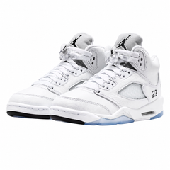 Kids' Air Jordan 5 Retro OG White Metallic Sneakers