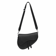 Saddle Bag Black Grained Calfskin