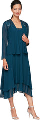 Women's Mother of The Bride Dress with Embellished Neckline & Shoulder
