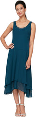 Women's Mother of The Bride Dress with Embellished Neckline & Shoulder