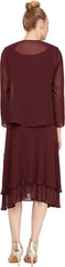 Women's Mother of The Bride Dress with Embellished Neckline & Shoulder