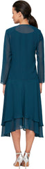 Women's Mother of The Bride Dress with Embellished Neckline & Shoulder