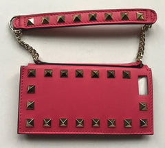 Valentino Bright Pink Rock Stud iPhone case/Card Holder