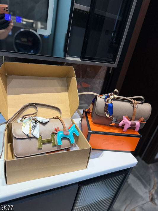 Hermes leather stewardess bag