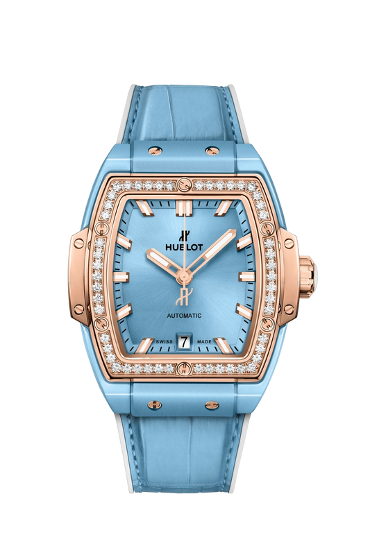 Hublot Spirit of Big Bang 39mm Light Blue Ceramic King Gold Diamonds