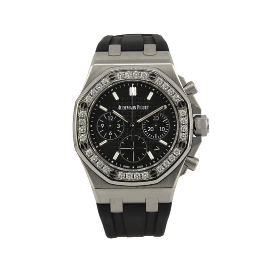 Audemars Piguet Royal Oak Offshore 26231ST.ZZ.D002CA.01 Lady Stainless Steel Black Dial Diamond Bezel