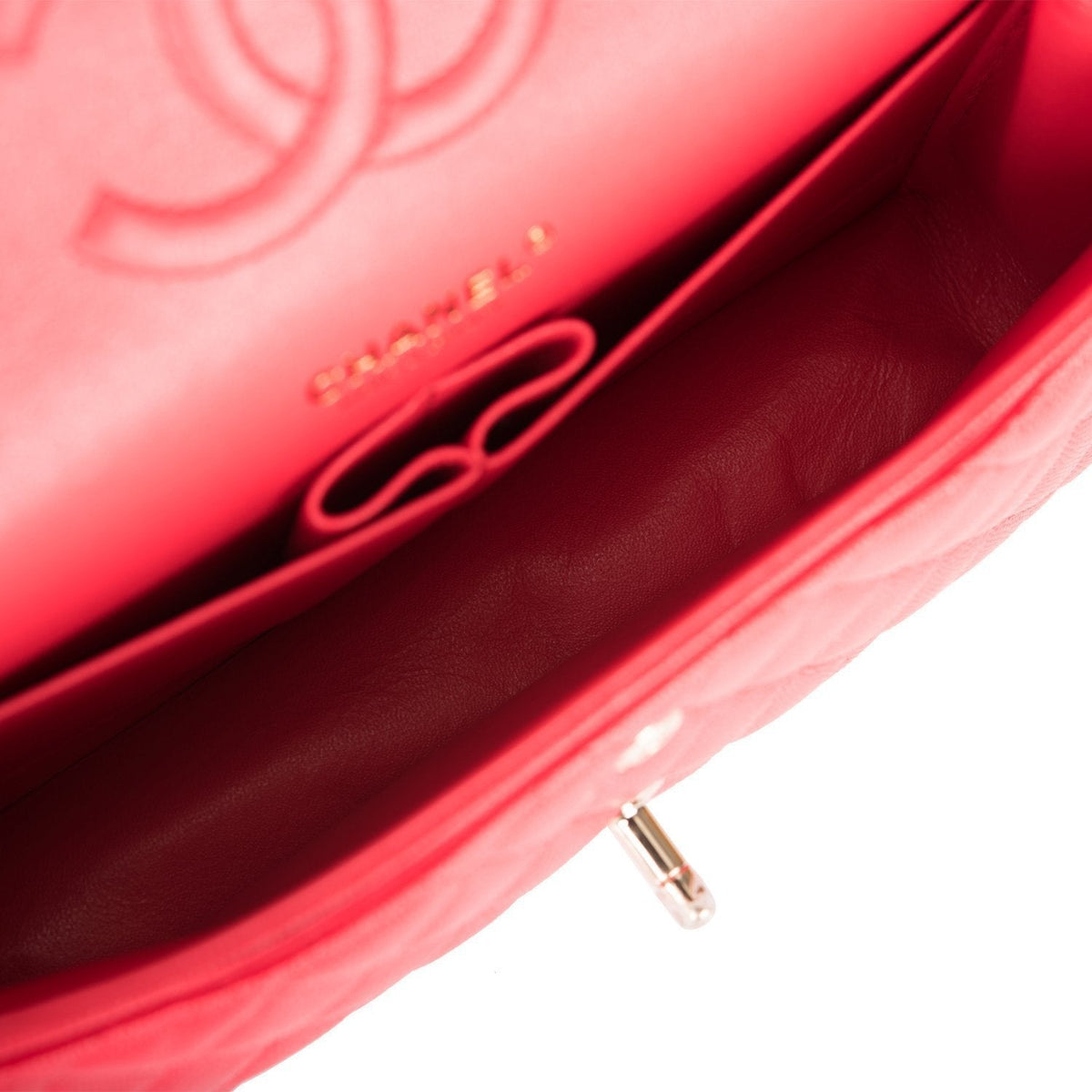 Chanel Medium Classic Double Flap Bag Pink Caviar Light Gold Hardware