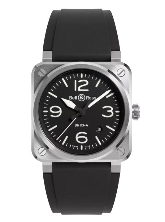 BELL & ROSS- NEW BR 03 BLACK STEEL
41 MM BR03A-BL-ST/SRB