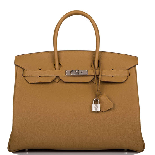 Hermes Birkin 35 Bronze D'Or Togo Palladium Hardware