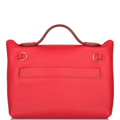 Hermes Rouge de Coeur Evercolor and Swift Mini 24/24 Bag Gold Hardware