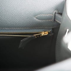 Hermes Bleu Orage Epsom Sellier Kelly 25cm Gold Hardware