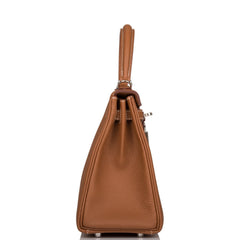 Hermes Kelly Retourne 25 Gold Togo Palladium Hardware