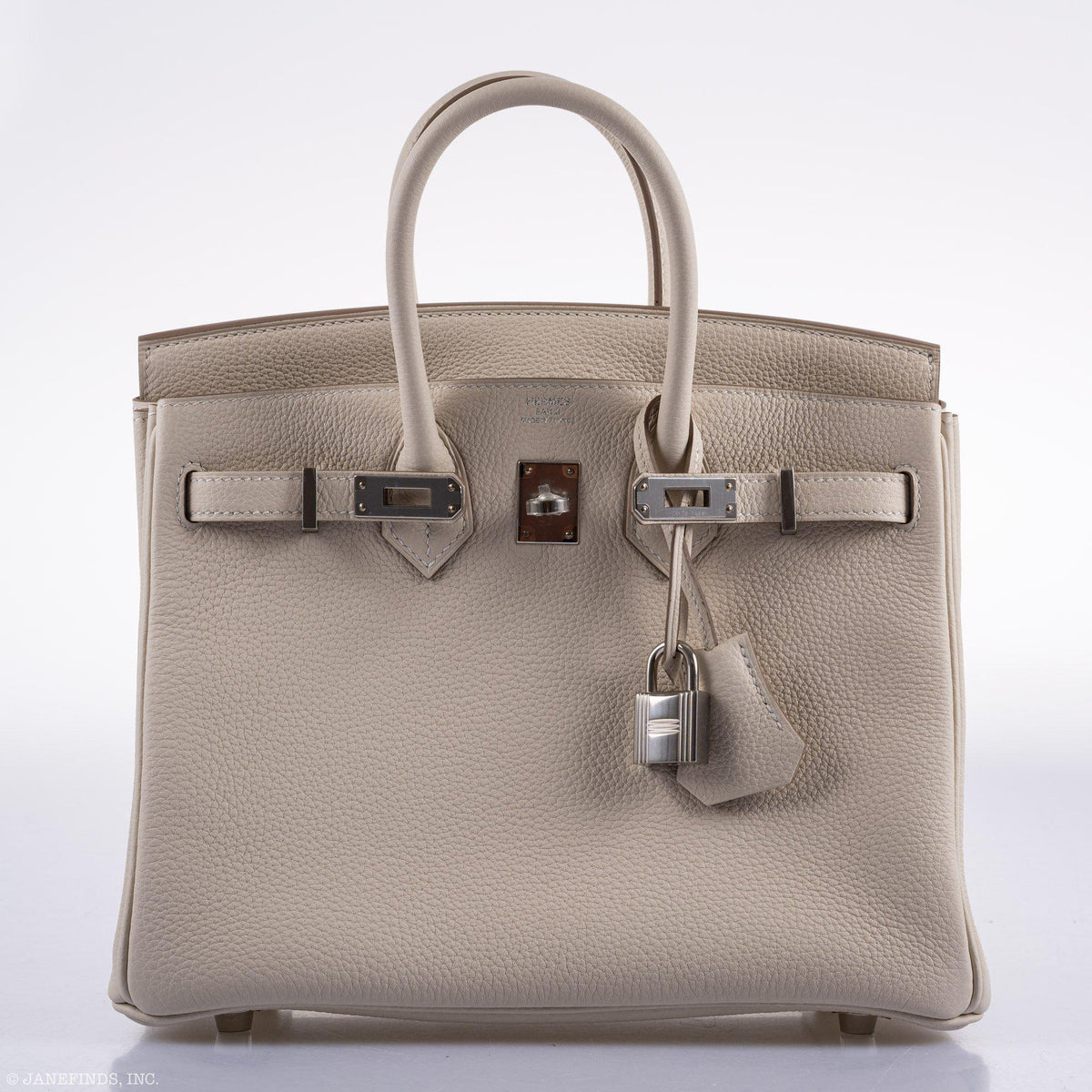 Hermes Birkin 25 Craie Togo Palladium Hardware