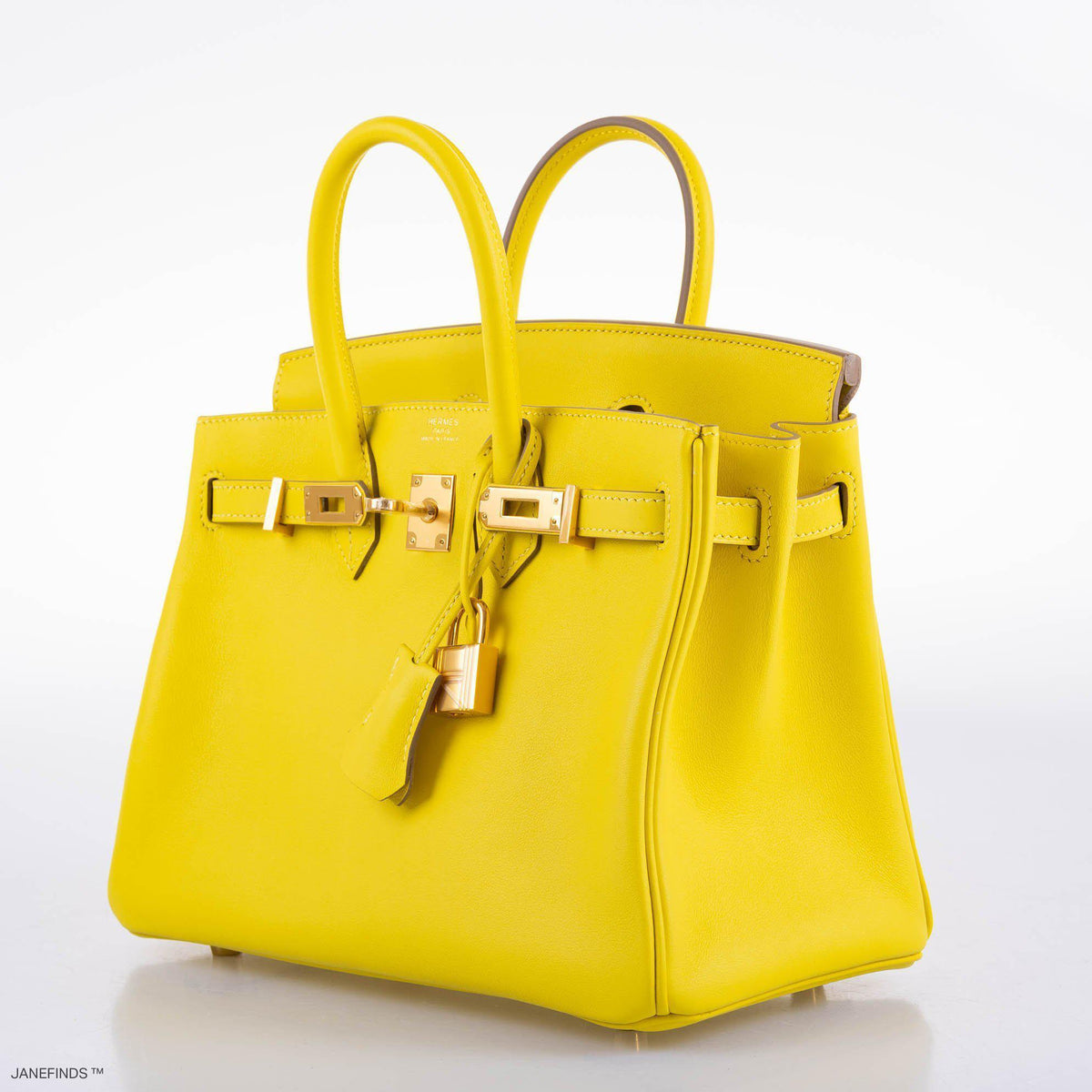 Hermes Birkin 25 Lime Swift Leather Gold Hardware