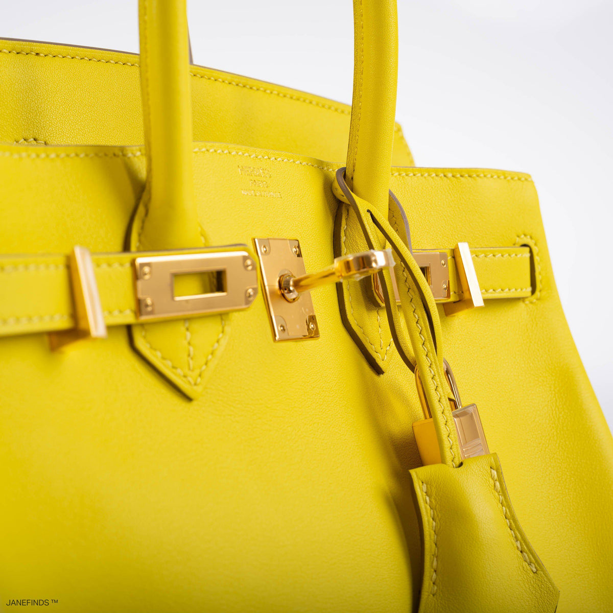 Hermes Birkin 25 Lime Swift Leather Gold Hardware