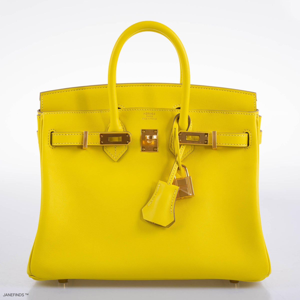 Hermes Birkin 25 Lime Swift Leather Gold Hardware