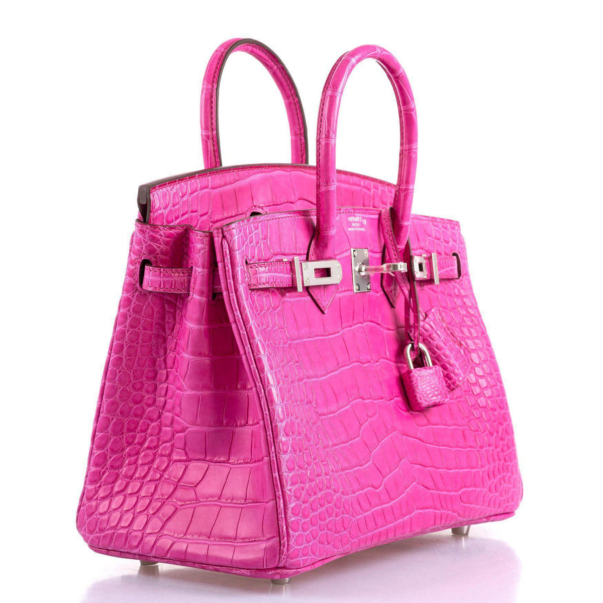 Hermes Birkin 25 Rose Shocking Matte Alligator Palladium Hardware