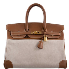 Hermes Birkin 35 Gold Epsom with Toile and Gold Hardware