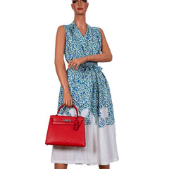Hermes Kelly 28 Sellier Rouge Vif Ostrich with Palladium Hardware - 2017, A