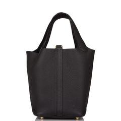 Hermes Black Clemence Picotin Lock 18cm Gold Hardware