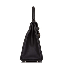 Hermes Black Togo Retourne Kelly 28cm Palladium Hardware