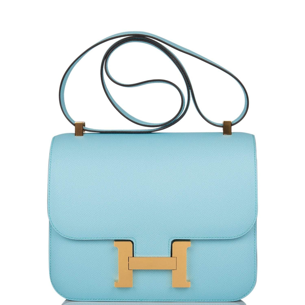 Hermes Bleu Atoll Epsom Constance 24cm Gold Hardware