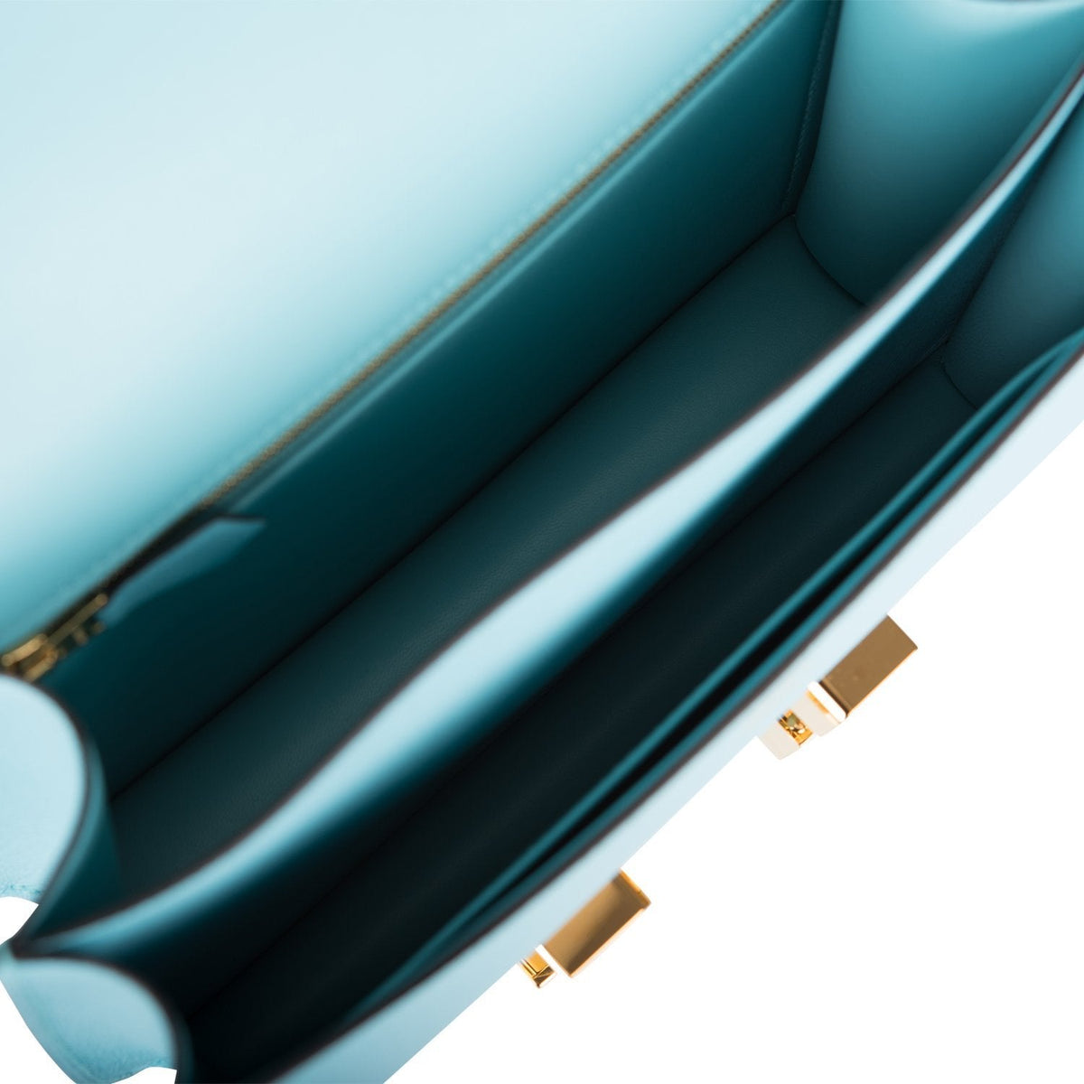 Hermes Bleu Atoll Epsom Constance 24cm Gold Hardware
