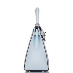 Hermes Bleu Brume Epsom Sellier Kelly 28cm Palladium Hardware