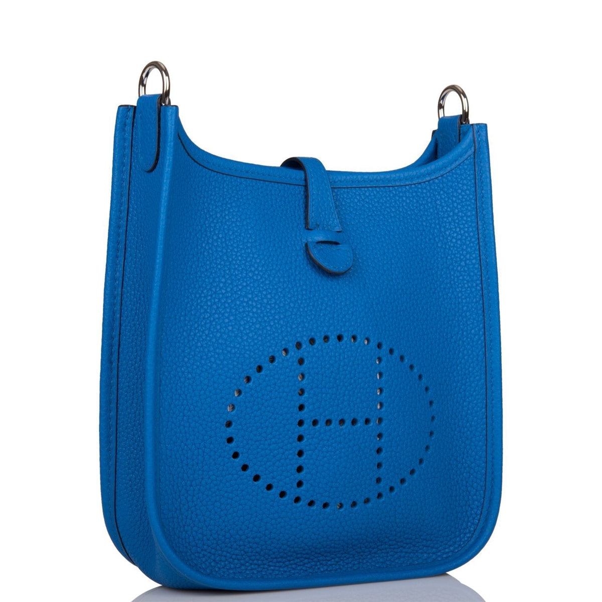 Hermes Bleu Zellige Clemence Evelyne TPM Bag Palladium Hardware