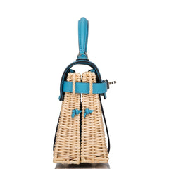 Hermes Bleu du Nord Swift Mini Picnic Kelly Bag 20cm Palladium Hardware